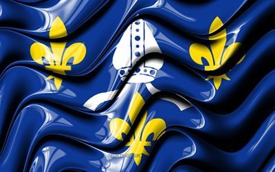 Saintonge flag, 4k, Provinces of France, administrative districts, Flag of Saintonge, 3D art, Saintonge, french provinces, Saintonge 3D flag, France, Europe