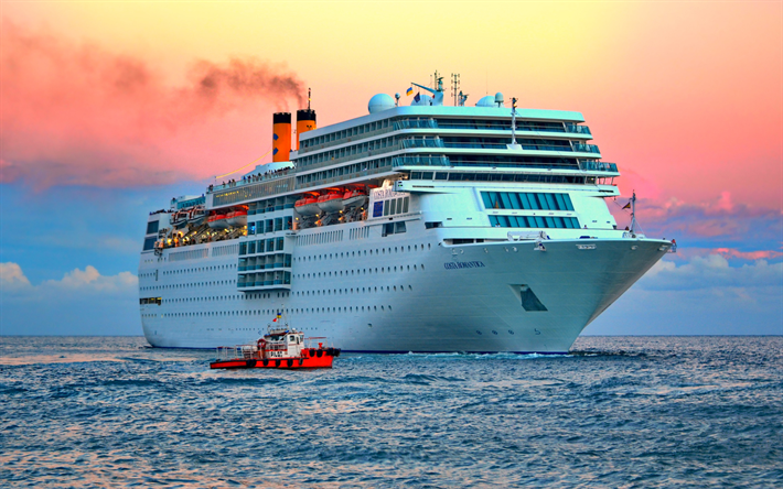 Costa Romantica, havet, HDR, kryssningsfartyg, Costa Cruises, Costa Romantica Fartyg