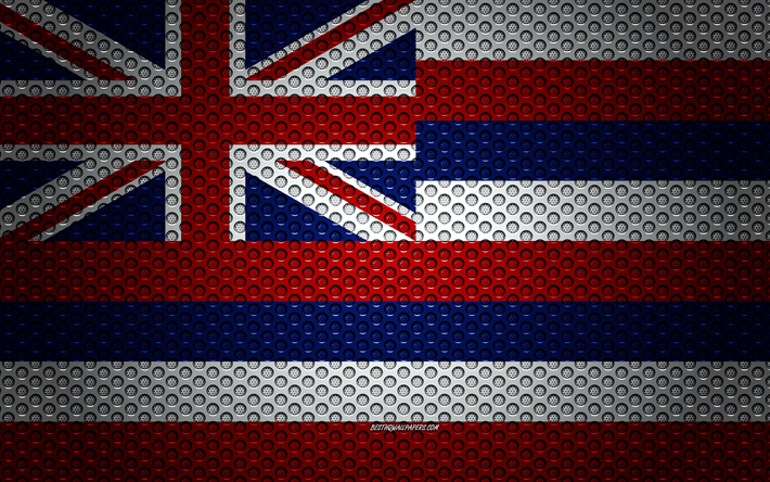 ダウンロード画像 ハワイのフラグ 4k アメリカ州 クリエイティブ アート 金属メッシュの質感 国立シンボル ハワイ 米国 旗のアメリカの国 フリー のピクチャを無料デスクトップの壁紙