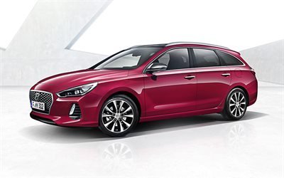Hyundai i30 Wagon, 2019, 4k, i30 PD, exterior, front view, new red i30, wagon, korean cars, Hyundai