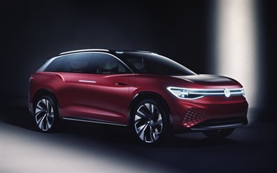 Volkswagen ID Roomzz, 4k, SUVs, 2019 cars, electric cars, german cars, 2019 Volkswagen ID Roomzz, Volkswagen