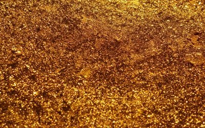 4k, altın ışıltılı doku, makro, golden glitter doku, yakın &#231;ekim, parıldıyor, altın ışıltılı arka plan, glitter dokular