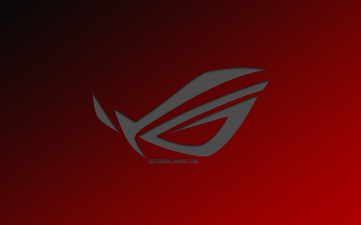 ROG-logo, Republic of Gamers, merkkej&#228;, punainen musta tausta, creative art, ROG, ASUS