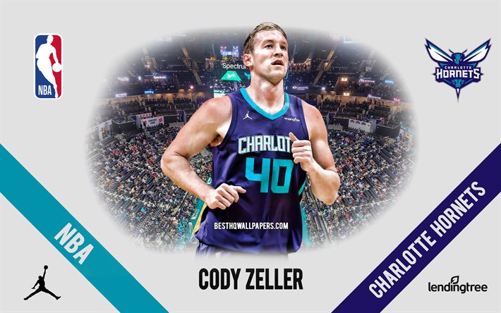 Cody Zeller, Charlotte Hornets, Joueur Am&#233;ricain de Basket, la NBA, portrait, etats-unis, le basket-ball, le Spectre Centre, Charlotte Hornets logo