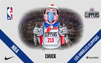 Chuck, Los Angeles Clippers, mascote, NBA, retrato, EUA, basquete, A Staples Center, Los Angeles Clippers logotipo