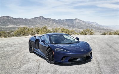 McLaren GT, 2020, supercar, blu sport coup&#233;, nuovo blu McLaren GT, Britannico di auto sportive, la McLaren