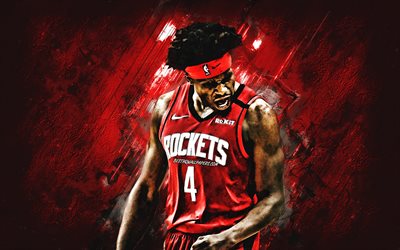 Danuel House, NBA, Houston Rockets, red stone background, American Basketball Player, portrait, USA, basketball, Houston Rockets players, Danuel Kennedy House Jr