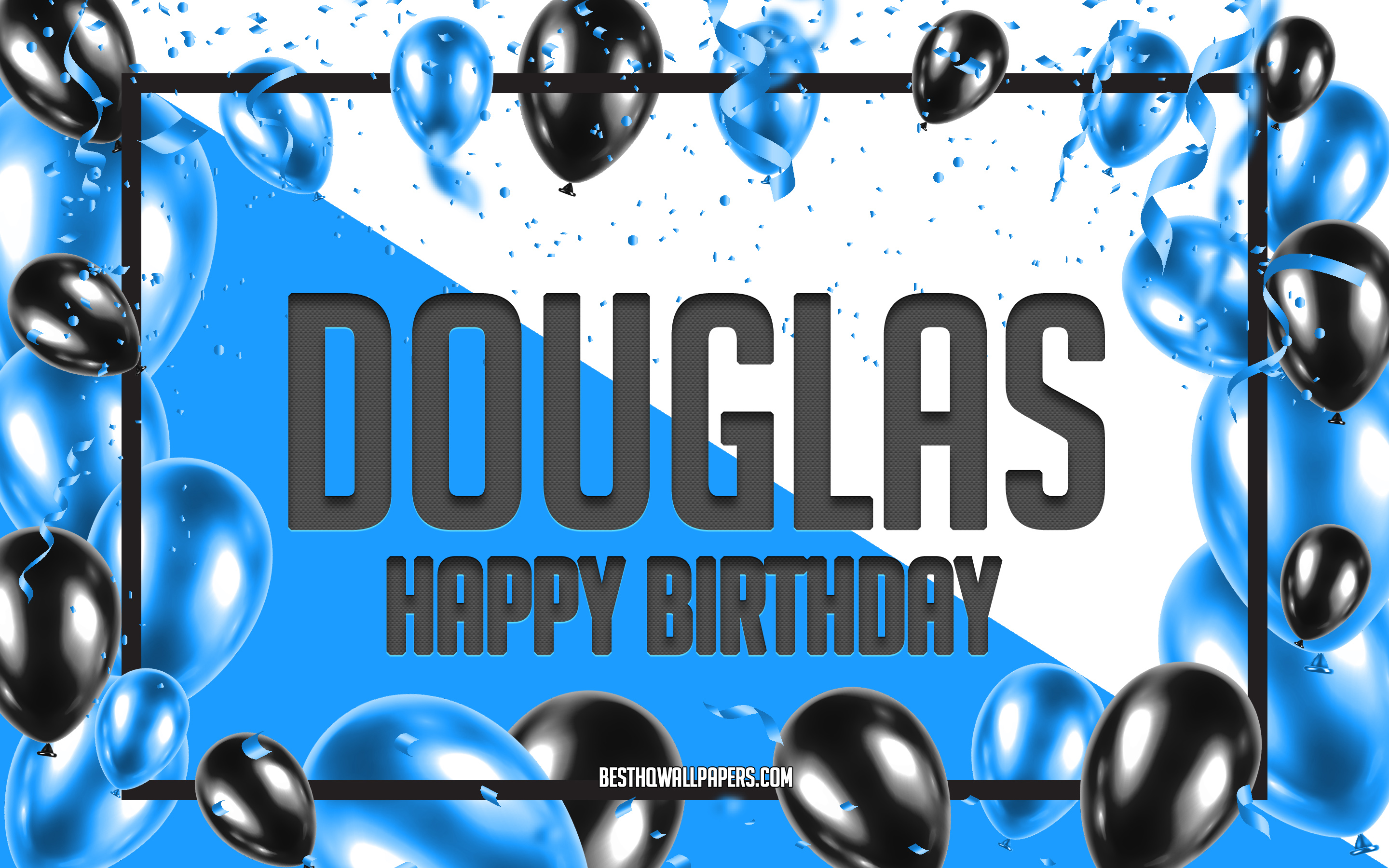 Happy Birthday Douglas, Birthday Balloons Background, Douglas, wallpapers w...