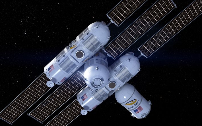 Orion P, Aurora Rymdstationen, amerikanska rymdstationen, 3d space station, gratis utrymme, USA