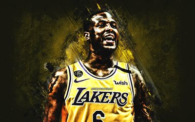 Dion Waiters, NBA, Los Angeles Lakers, yellow stone background, American Basketball Player, portrait, USA, basketball, Los Angeles Lakers players