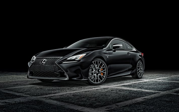 2020, Lexus RC F, front view, exterior, black sports coupe, tuning RC F, japanese cars, Lexus
