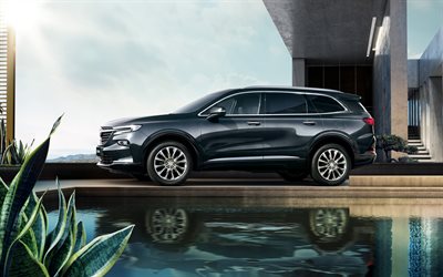 Buick Enclave, 2020, side view, exterior, full size crossover, gray new Enclave, american cars, Buick