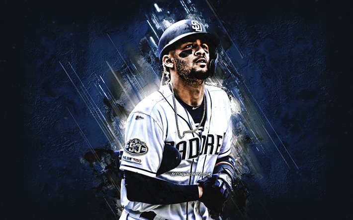 ダウンロード画像 フェルナンド Tatis Jr サンディエゴpadres Mlb ドミニカ野球プレイヤー 肖像 青石の背景 野球 メジャーリーグベースボール フリー のピクチャを無料デスクトップの壁紙