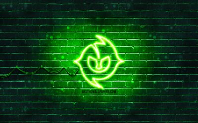 Paulo Dybala logo vert, 4k, vert brickwall, Paulo Dybala, fan art, Paulo Dybala logo, les stars du football, Paulo Dybala n&#233;on logo