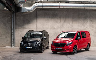 Mercedes-Benz Vito, 4k, bitki, minib&#252;s, 2020 arabalar, W447, 2020 Mercedes-Benz Vito, Alman otomobil, Mercedes