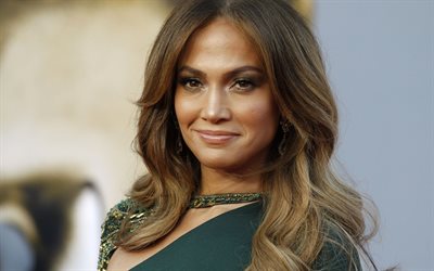 Jennifer Lopez JLO, cantante estadounidense, retrato, sesi&#243;n de fotos, vestido verde, hermosa mujer