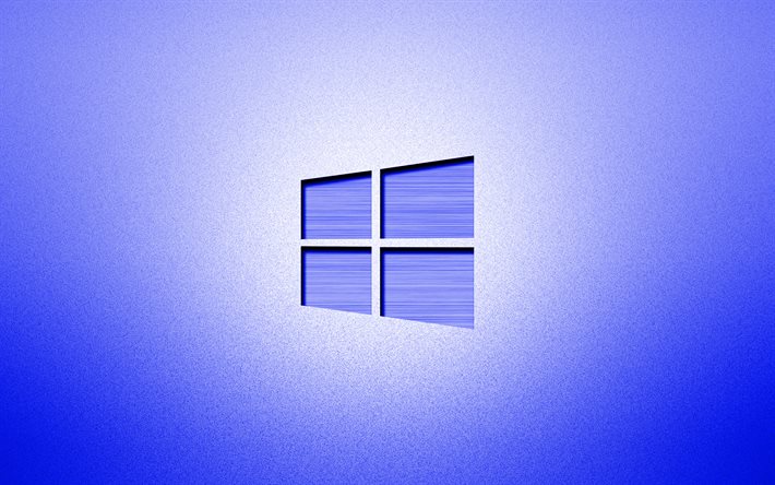 4k, Windows 10 koyu mavi logo, yaratıcı, koyu mavi arka plan, minimalizm, işletim sistemleri, Windows 10 logo, resimler, 10 Windows