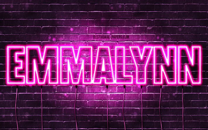 Emmalynn, 4k, wallpapers with names, female names, Emmalynn name, purple neon lights, Happy Birthday Emmalynn, picture with Emmalynn name