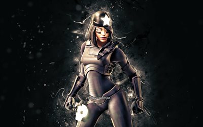 Shadow Skully, 4k, luzes de n&#233;on brancas, Fortnite Battle Royale, personagens Fortnite, Shadow Skully Skin, Fortnite, Shadow Skully Fortnite