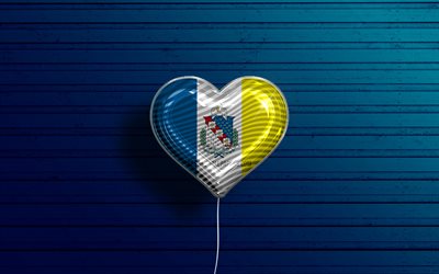 I Love Shreveport, Louisiana, 4k, realistic balloons, blue wooden background, american cities, flag of Shreveport, balloon with flag, Shreveport flag, Shreveport, US cities