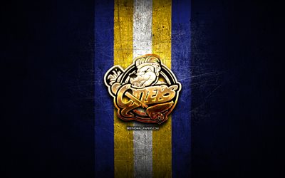 إيري أوترز, الشعار الذهبي, أو إتش إل, خلفية معدنية زرقاء, الهوكي الكندي, شعار Erie Otters, الهوكي, كندا