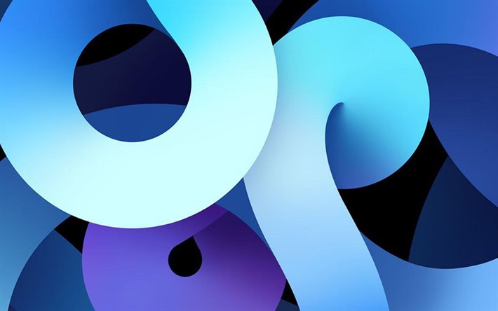 blue curved lines, material design, geometric shapes, blue backgrounds, geometric art, curves patterns, creative, curves, background with curves