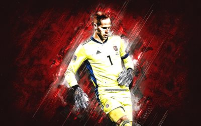 Peter Gulacsi, Hungary national football team goalkeeper, Hungarian footballer, red stone background, football, Hungary