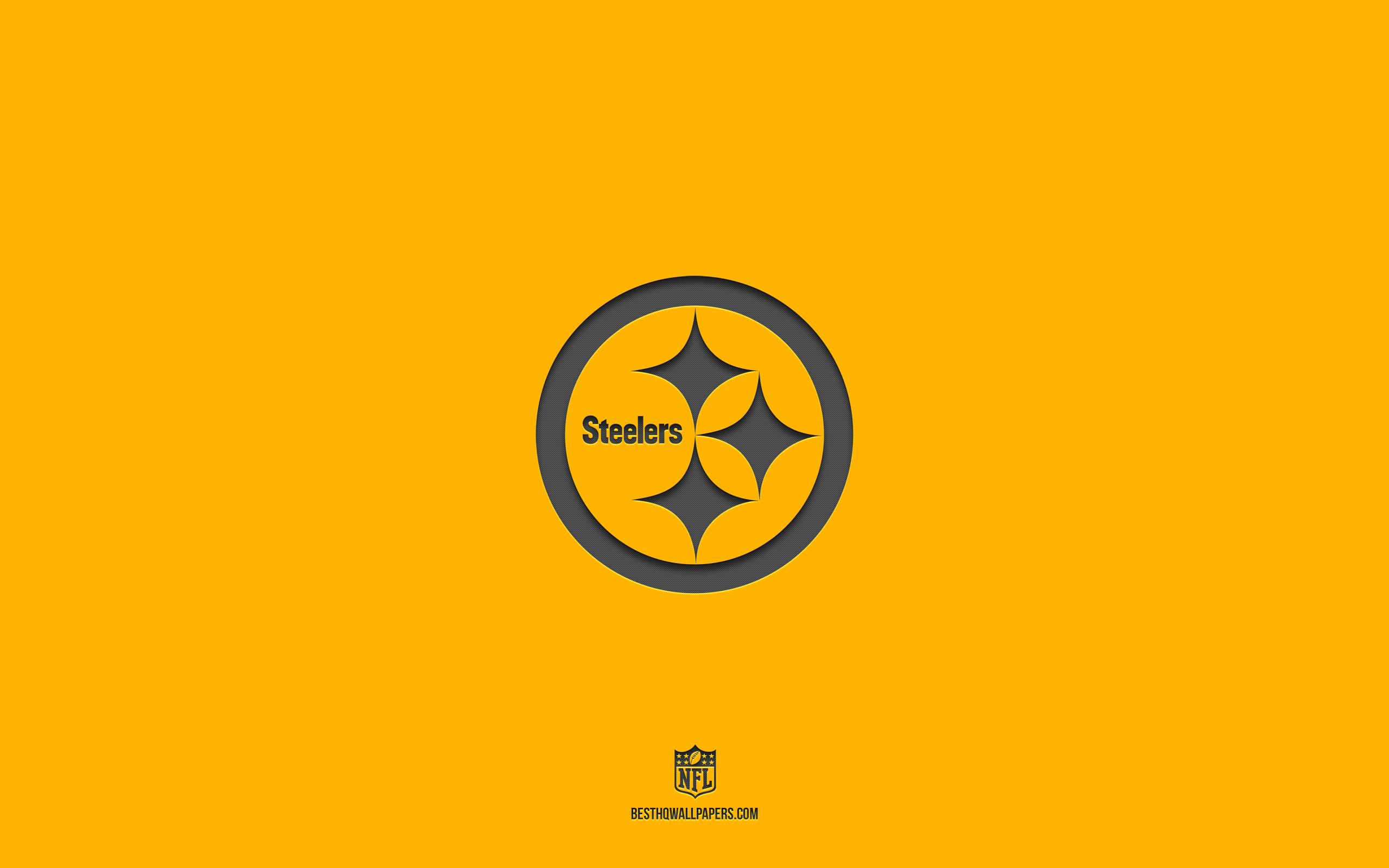 Download wallpapers Pittsburgh Steelers, yellow background, American  football team, Pittsburgh Steelers emblem, NFL, USA, American football, Pittsburgh  Steelers logo for desktop with resolution 2560x1600. High Quality HD  pictures wallpapers