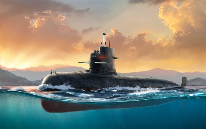 Sottomarino di classe Song, sottomarino tipo 039, marina militare dell&#39;esercito di liberazione del popolo, sottomarino cinese, marina PLA, sottomarino dipinto