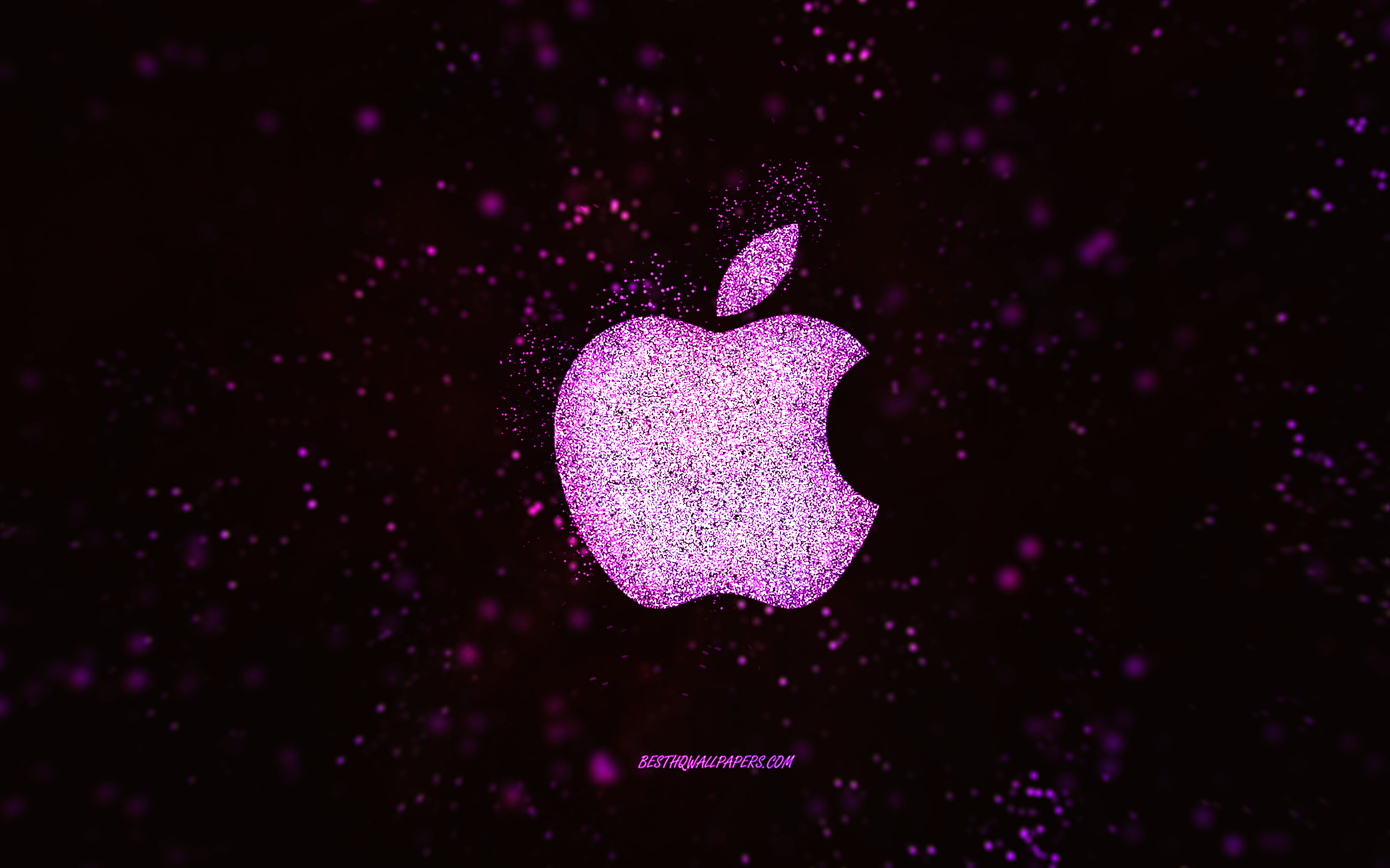 ダウンロード画像 アップルキラキラロゴ 黒の背景 アップルのロゴ ピンクのキラキラアート Apple アップル クリエイティブアート アップルピンクのキラキラロゴ 画面の解像度 x1800 壁紙デスクトップ上
