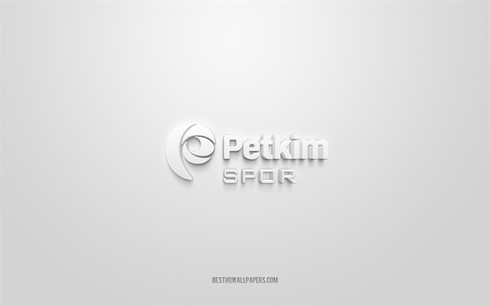 Petkim Spor, kreativ 3D-logotyp, vit bakgrund, 3d-emblem, turkiskt basketlag, Turkish League, Izmir, Turkiet, 3d-konst, basket, Petkim Spor 3d-logotyp