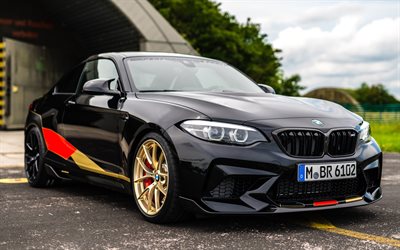 BMW M2, 2018, M Performance Competition, black sports coupe, front view, tuning M2, German sports cars, BMW