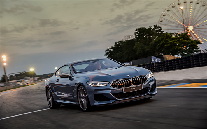 BMW M8, G15, 2018, new luxury coupe, gray M8, 8-Series, M850i xDrive, BMW