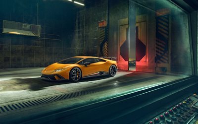 Lamborghini Huracan, 2018, Novitec, Perfomante, yellow supercar, yellow sports coupe, tuning Huracan, Italian sports cars, Lamborghini