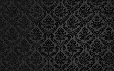 vintage pattern, floral pattern, dark background, vintage, damask patterns, damask texture