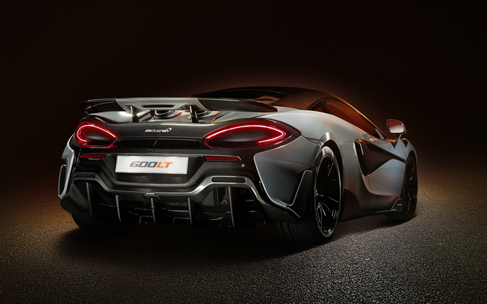 McLaren 600LT, 2019, Back view, luxury sports coupe, new 600LT, British supercars, McLaren