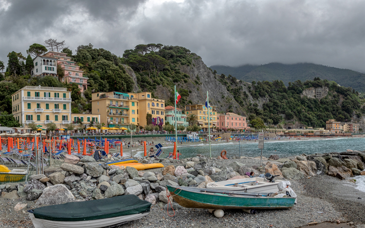 細谷, Ligurian海岸, 山の風景, 夏, 海岸, 地中海, Liguria, ラスペーチア, イタリア