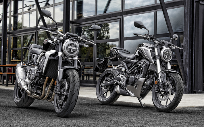 Honda CB300R, 2019, &#224; l&#39;ext&#233;rieur, sportive, nouveau noir CB300R, sport japonais motos, Honda