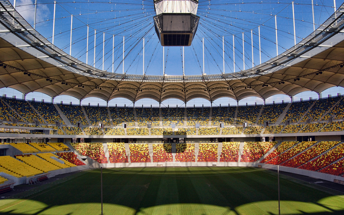 Arena Nationala, jalkapallo-stadion, National Arena, Bukarest, Romania, sis&#228;ll&#228; n&#228;kym&#228;, jalkapallokentt&#228;, Eurooppa 2020-stadionit