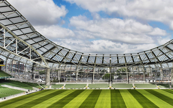Aviva Stadium, Dublin, football stadium, inside view, Ireland, Euro 2020 stadiums, stands