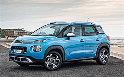 Citroen C3 Aircross, 2020, exterior, front view, compact crossover, new blue C3 Aircross, french cars, Citroen
