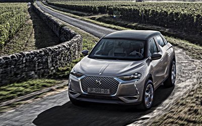 DS3 Crossback, 2019, front view, exterior, crossover, new gray DS3 Crossback, electric cars, french electric cars, Citroen
