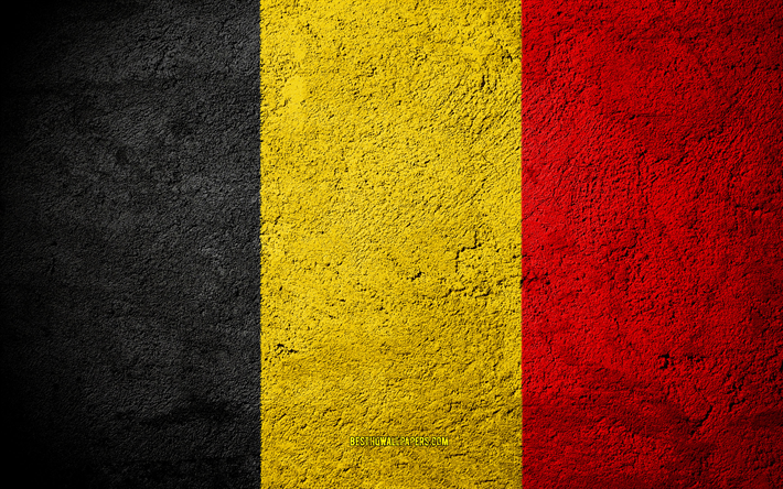 フラグのベルギー, コンクリートの質感, 石背景, ベルギーフラグ, 欧州, ベルギー, 旗石