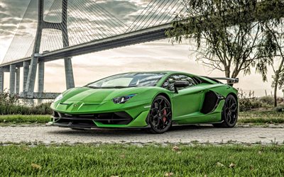 Lamborghini Aventador SVJ, 2019, yeşil spor coupe, tuning, yeni yeşil Aventador, İtalyan spor araba, Lamborghini