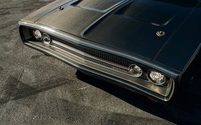 دودج تشارجر, 1970, سيارة الرجعية, السيارات الأمريكية الكلاسيكية, الجسم ألياف الكربون, ضبط شاحن, من ألياف الكربون أمام هود, السيارات الأمريكية, دودج