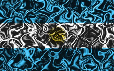 4k, Flag of Argentina, abstract smoke, South America, national symbols, Argentinian flag, 3D art, Argentina 3D flag, creative, South American countries, Argentina