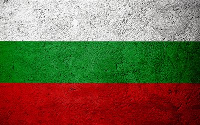 Flagga av Bulgarien, konkret struktur, sten bakgrund, Bulgarien flagga, Europa, Bulgarien, flaggor p&#229; sten, Bulgariska flaggan