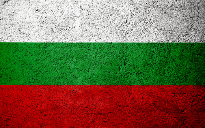 Flag of Bulgaria, concrete texture, stone background, Bulgaria flag, Europe, Bulgaria, flags on stone, Bulgarian flag