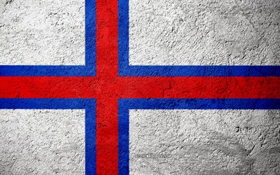 Bandiera delle Isole F&#230;r&#248;er, cemento texture di pietra, sfondo, isole Faroe, Isole, bandiera, Europa, Isole Faroe, il flag su pietra