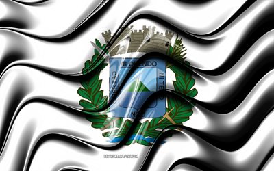 Montevideo drapeau, 4k, les Minist&#232;res de l&#39;Uruguay, circonscriptions administratives, le Drapeau de Montevideo, art 3D, D&#233;partement de Montevideo, Uruguay, minist&#232;res, Montevideo 3D drapeau de l&#39;Uruguay, Am&#233;rique du Sud
